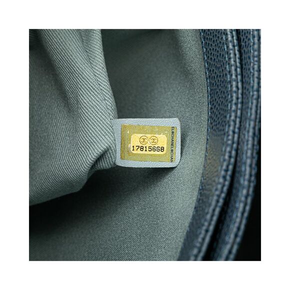 Pre Loved Chanel Large Tricolor Caviar Just Mademoiselle Bowling Bag Women Blue - Picture 7 of 8